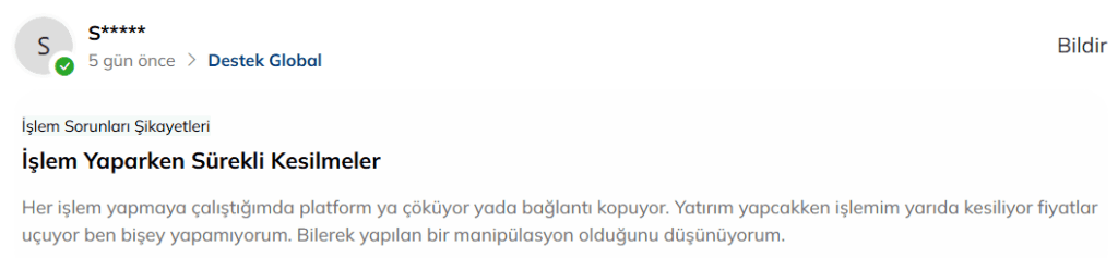 destek global şikayet