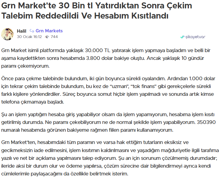 grn markets şikayet