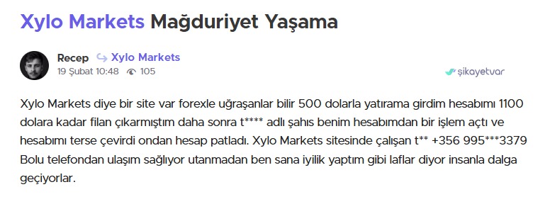 xylo markets şikayet