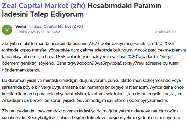 zfx şikayet