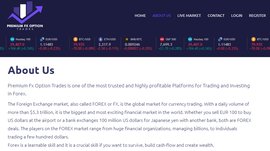 premium fx options trades
