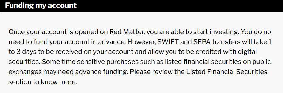red matter capital ödeme yöntemleri